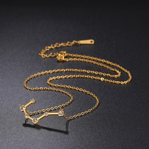 Signo <span class=keywords><strong>de</strong></span> 12 constelaciones con COLLAR COLGANTE <span class=keywords><strong>de</strong></span> circón, cadena <span class=keywords><strong>de</strong></span> cuello brillante <span class=keywords><strong>de</strong></span> moda <span class=keywords><strong>de</strong></span> acero inoxidable para mujer, regalo <span class=keywords><strong>de</strong></span> joyería <span class=keywords><strong>de</strong></span> <span class=keywords><strong>la</strong></span> <span class=keywords><strong>suerte</strong></span> - Product Image 2