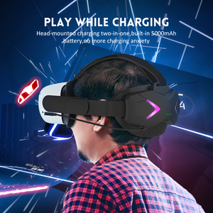 For Oculus <strong>Quest</strong> 2 Extend Equipment Accessories Rechargeable protection Headband 5000Ah Capacity <strong>Battery</strong> with LED Light - Product Image 4