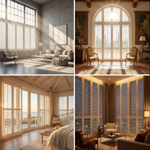 Volets en PVC en gros directement de Chine, volets en bois sur mesure pour fenêtres intérieures avec lames réglables - Product Image 4