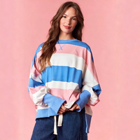 Sweat-shirt décontracté LGBTQ+ Pride, drapeau de la fierté trans, rayé, surdimensionné