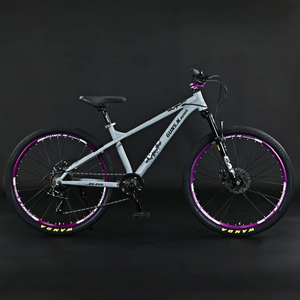 Bicicleta de Montaña MTB con Engranajes Cómoda 7 Velocidades Freno de Disco Hidráulico 26/24 Pulgadas Cuadro de Aleación de Acero y Aluminio Delantero - Product Image 4