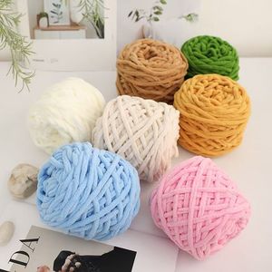 Tự làm đan tay bán chạy 100 gram cho bé mềm mại một màu 100% polyester Móc Nhung dày Chenille sợi tự làm chăn - Product Image 5