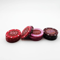 Vente en gros de jetons de poker ronds de casino imprimés personnalisés de haute qualité avec numéros jetons de poker en céramique s'il vous plaît