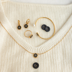 Conjunto de Joyería de Acero Inoxidable para Mujer con Perlas y Diamantes, Collar, Anillo y Pendientes con Engaste de Bisel, Regalo, Accesorio de Moda - Product Image 3