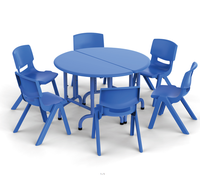 Table et chaise en plastique de haute qualité en demi-cercle pour enfants/meubles d'école maternelle