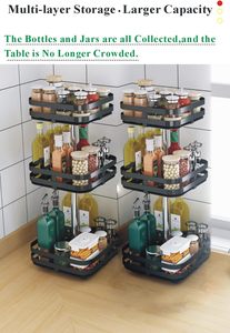 <span class=keywords><strong>Porte</strong></span>-épices rotatif multicouche à plateau <span class=keywords><strong>tournant</strong></span> réglable pour armoire Organisateur Lazy Susan à 1/2/3 niveaux - Product Image 5