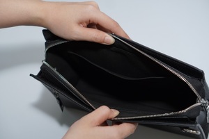 <b>Men's</b> Genuine Leather Long Zipper <b>Clutch</b> <b>Bag</b> with RFID Blocking Durable Vintage Envelope Style - Product Image 3