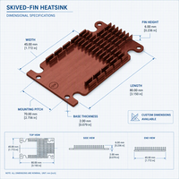 Pelat Radiator Pendingin Inverter IGBT Daya Industri dengan Sirip Tembaga Konduktivitas Tinggi Khusus