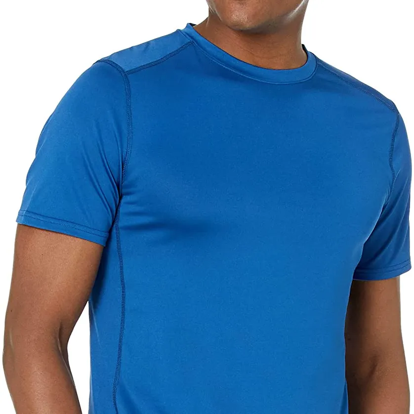 अमेज़न पुरुषों की तकनीक खिंचाव लघु आस्तीन प्रदर्शन टी शर्ट उच्च गुणवत्ता वाले कारखाने कीमत के लोगो मुद्रण 100% कपास कस्टम टी शर्ट