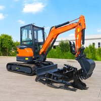 LIVRAISON GRATUITE Mini-excavatrice de 3 tonnes CE EPA EURO 5 à chenilles, moteur Kubota, excavatrice de 1 tonne, 2 tonnes, machine d'excavation agricole chinoise