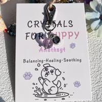 Pendentif pour animaux de compagnie en boule de cristal naturel, amulette énergétique de guérison pour chiens et chats, breloque de collier, accessoires spirituels pour animaux avec logo personnalisé