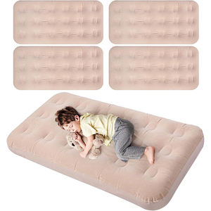 Colchón de aire para acampar de tamaño completo barato con bomba incorporada Cama inflable flocada portátil - Product Image 1