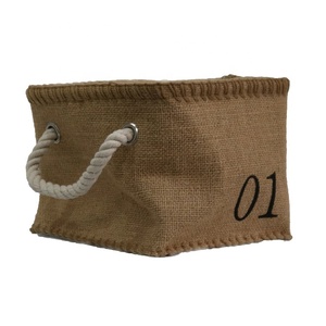 Casual Simple de <span class=keywords><strong>lino</strong></span> amarillo <span class=keywords><strong>mango</strong></span> bebé bolsos de almacenamiento cesta para ropa de casa - Product Image 2
