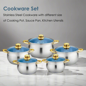 10-Piece Stainless Steel Non-Stick <b>Cookware</b> Set-Kitchen Pots and Pans - Product Image 4