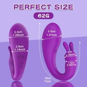 女性とカップルのための長距離リモコンUSB電源ウサギとクリトリス隠しバイブレーターウェアラブルセックスおもちゃ<span class=keywords><strong>VK</strong></span> - Product Image 4
