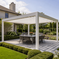 Pergola en aluminium Jiake 3x3m pour extérieur avec toit à lames motorisées, écologique, pour jardin, terrasse, patio et villa