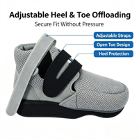 Botte post-opératoire réglable pour décompression de l'avant-pied, avec protection d'orteil amovible, en maille, Velcro et cale en TPR, pour la récupération après une blessure à l'orteil ou une chirurgie