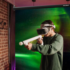 Pantalla Verde Retráctil RAUBAY - 59.8" x 86.6" Plegable para Montaje en Pared - Product Image 6