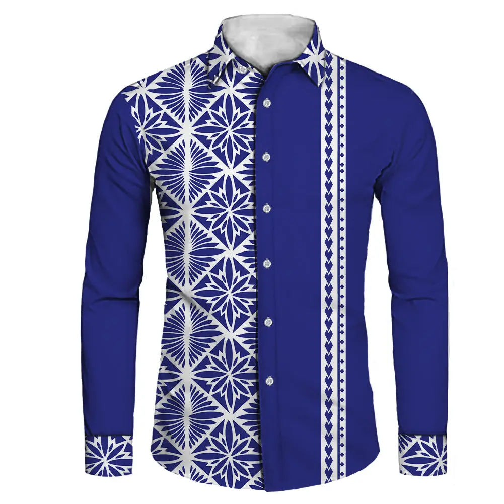 2021 Polynesian Hawaii Printed Plus Size Men's Shirts Casual Shirts For Men Wholesale Custom LOGO Shirts For Men Long Sleeves