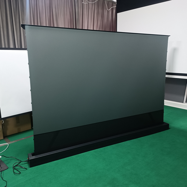 100inch Motorized Floor Rising Projector Screen ALR Black Diamond Anti-light Pet Crystal Soft White Screen Long Short Projection