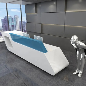 Mostrador de recepción de mesas de oficina moderno y pequeño, salón de recepción, 2, 2, 2 - Product Image 3