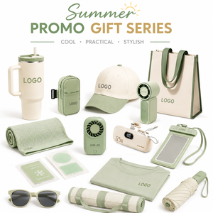 Ensemble cadeau promotionnel d'été avec logo personnalisé, accessoires rafraîchissants personnalisés, collection verte tendance - Product Image 1