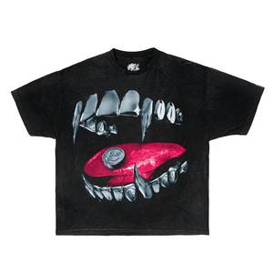 Camiseta Gráfica Platinum Fang Tee, Estilo Boxy, Oversize, Streetwear Y2K, Divertida, Regalo de Navidad - Product Image 1