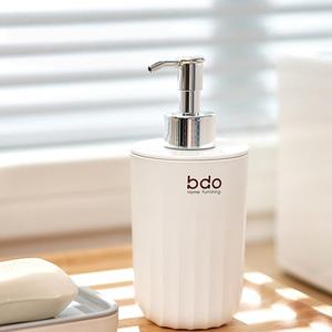 320ml Liquid Soap <b>Dispenser</b> Bottle with Pump Head, PP Plastic <b>Shampoo</b> & Body Wash Refillable Bottle, Striped Look - Product Image 2