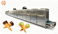 Ligne de dépose automatique de chocolat TR pour cornets croustillants et chocolats fourrés |   Tunnel de refroidissement intégré et démoulage automatique
