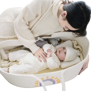 Eco-Friendly Modern Unisex Baby Changing <strong>Basket</strong> &amp; Moses <strong>Basket</strong> with 100% Cotton Rope Foam Diaper Changing Pad - Product Image 5