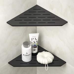 Nouvelle arrivée, étagère de rangement triangulaire murale moderne résistante à la <span class=keywords><strong>rouille</strong></span>, en acier inoxydable 304, étagère d'angle pour salle de bain sans perçage - Product Image 2