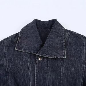 Manteau en jean oversize tendance automne-hiver Jancoco à col pointu pour <span class=keywords><strong>femme</strong></span> – Vente en gros pour le quotidien - Product Image 4