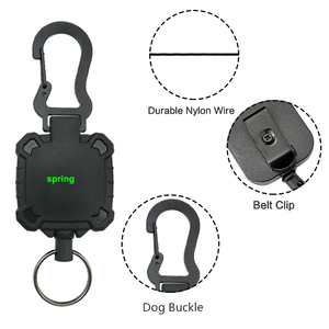 Lanière <span class=keywords><strong>de</strong></span> porte-clés rétractable Clip <span class=keywords><strong>de</strong></span> ceinture robuste Sangles <span class=keywords><strong>de</strong></span> porte-clés antivol Porte-clés suspendu Porte-clés télescopique <span class=keywords><strong>Mousqueton</strong></span> - Product Image 4