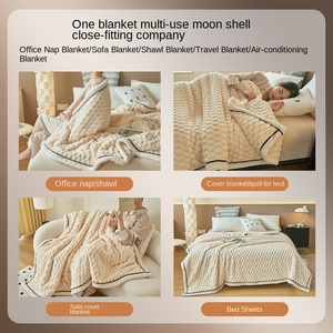 Nouvelle couverture en polaire tricotée épaisse Golden Beetle, couleur unie, écologique, pour la maison, pour la chaleur et le confort - Product Image 4