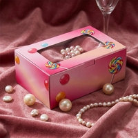 Cajas para Dulces Personalizadas con Materiales Reciclados, Logotipo Impreso, Laminado Mate, Bandeja de Plástico Segura para Alimentos con Ventana