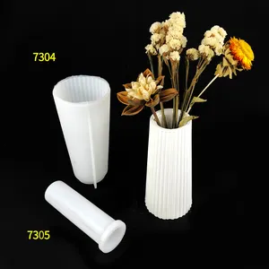 7305 surdimensionné vase 7.5 pouces cylindrique silicone moule Pour vase avec rayé résine silicone moule