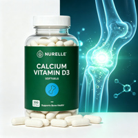 Gélules de calcium et vitamine D3, 200 unités, soutien de la santé osseuse et dentaire, absorption du calcium, complément non OGM sans gluten, 1g chacune