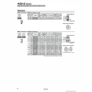 นิวเมติกส์แบบสัมผัสเดียว KQ2H06-02G1ชิ้นส่วนนิวเมติก SMC - Product Image 1