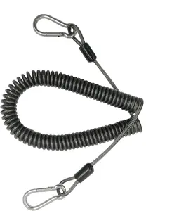 高品质耐用钓鱼弹簧不锈钢挂绳钩线圈安全工具挂绳