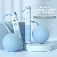 Corde à sauter intelligente électronique sans fil avec compteur, design balle lestée en ABS, pour entraînement professionnel à domicile
