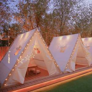 Carpa de Glamping con Marco de Madera para 4-5 Personas, Tela Oxford, Gran Espacio, Carpa de Camping para Tres Estaciones - Product Image 3