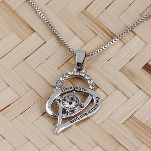 Q683 gioielli di San Valentino ti amo alla luna e al cuore posteriore collane con ciondolo <span class=keywords><strong>in</strong></span> zircone cubico - Product Image 6