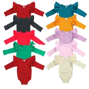 Thiết kế mới trắng dài tay áo leos Romper Boutique trẻ em quần áo mặc quần trẻ sơ sinh bé gái leotard