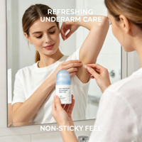 Déodorant anti-transpirant minéral AHA BHA avec protection contre la transpiration et les odeurs pendant 48 heures, sans aluminium, pH équilibré, parfum frais en poudre