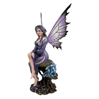 Statue de fée en résine de haute qualité fée assise avec figurine de dragon ornement de fée en résine décoration de la maison