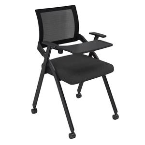 ชุดโต๊ะฝึกอบรมพับได้ปรับระดับได้สำหรับสองคน พร้อมเก้าอี้สำนักงานอเนกประสงค์แบบเคลื่อนย้ายได้ เชื่อมต่อกันได้ เหมาะสำหรับการประชุมและการสอน - Product Image 6