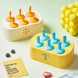 Moules à glace écologiques en plastique MOMO NATURI TB-2077 MONR à 6 compartiments, bâtonnets colorés, pour enfants, lavables au lave-vaisselle, démoulage facile - Product Image 2