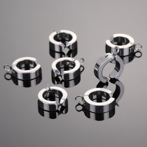 Stainless Steel Thick Hoop <b>Cuff</b> <b>Earrings</b> 14x15mm Unisex Geometric Round Everyday Wear - Product Image 1