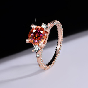 SPJ Low MOQ Personalizado S925 Anillos de boda de plata esterlina Chapado en oro rosa 2ct Lab Diamond Solitaire Moissanite Ring para mujer - Product Image 2