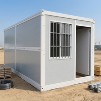 Maison conteneur pliable Chine, Cabine préfabriquée portable, Bureau conteneur pliable à 2 étages, Design moderne, Garantie 1 an